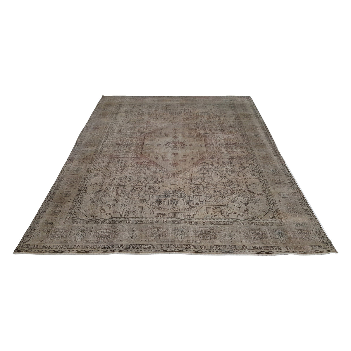 Pacific Vintage 39974 Camel Ivory Vintage Hand Knotted Rug