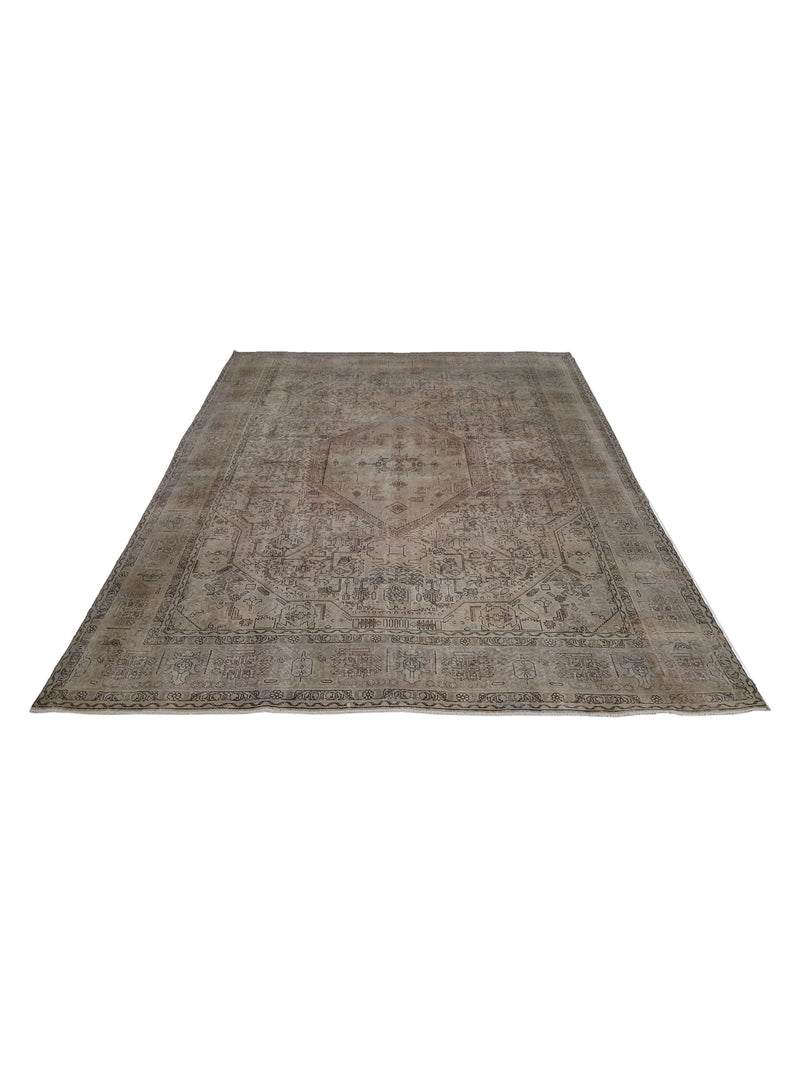 Pacific Vintage 39974 Camel Ivory Vintage Hand Knotted Rug
