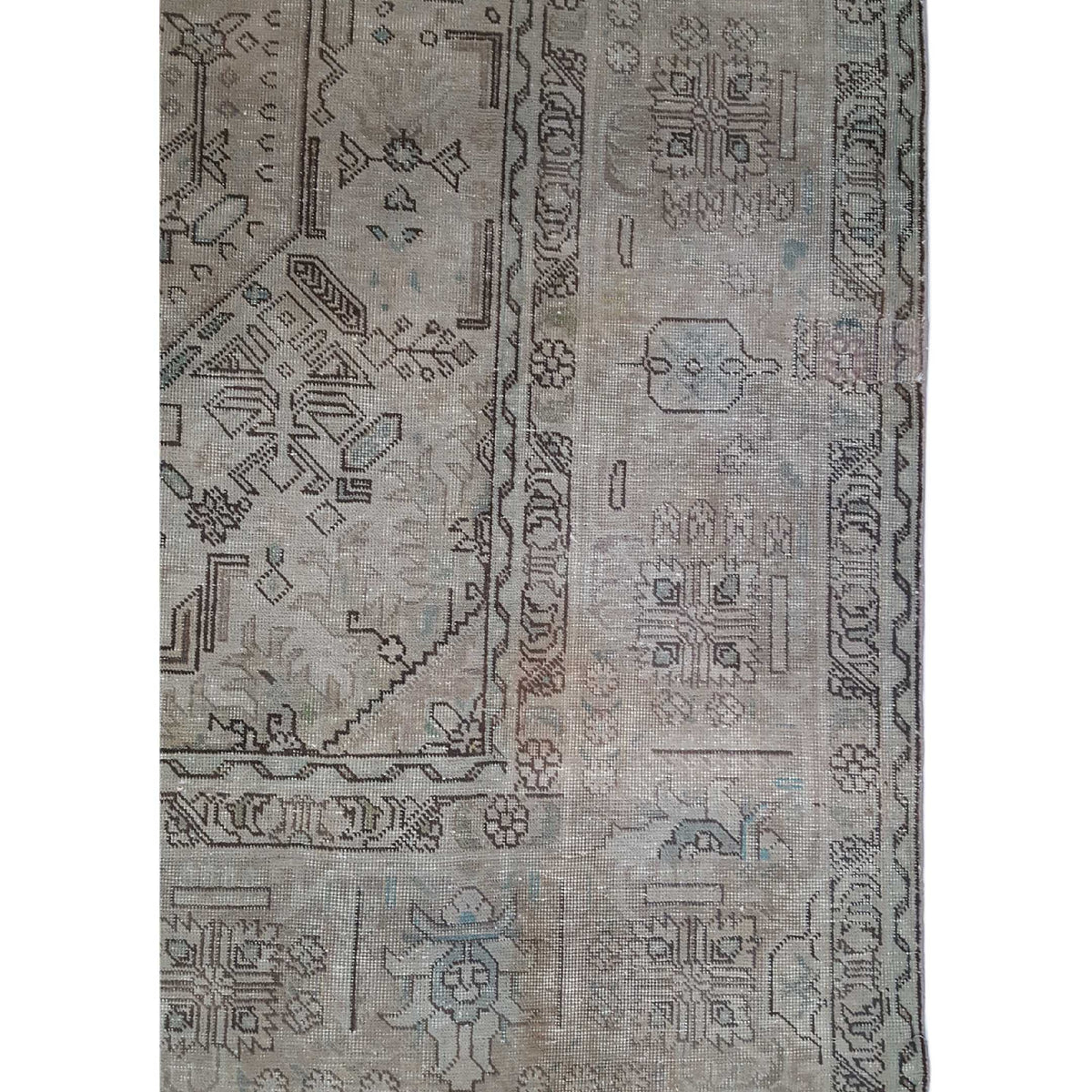 Pacific Vintage 39974 Camel Ivory Vintage Hand Knotted Rug