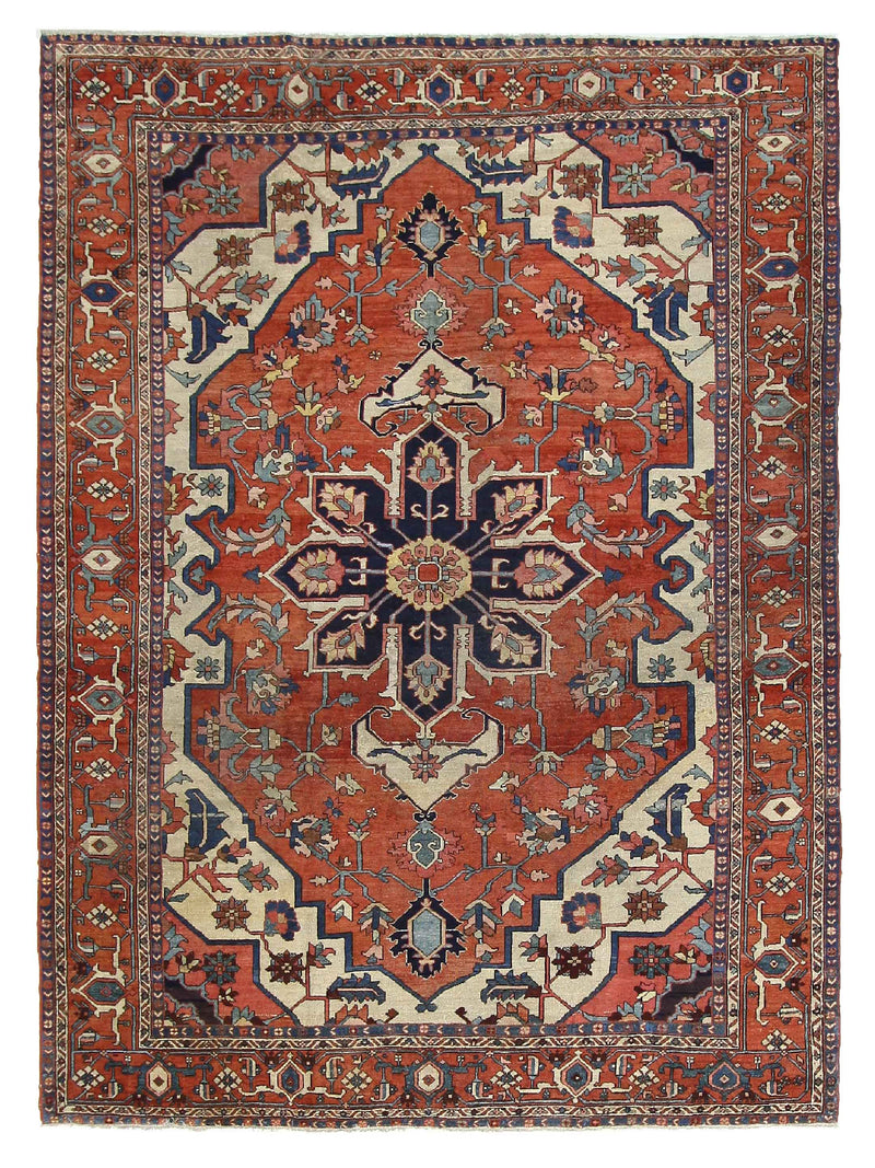 Fasa Antique Serapi  Rust Rust Traditional