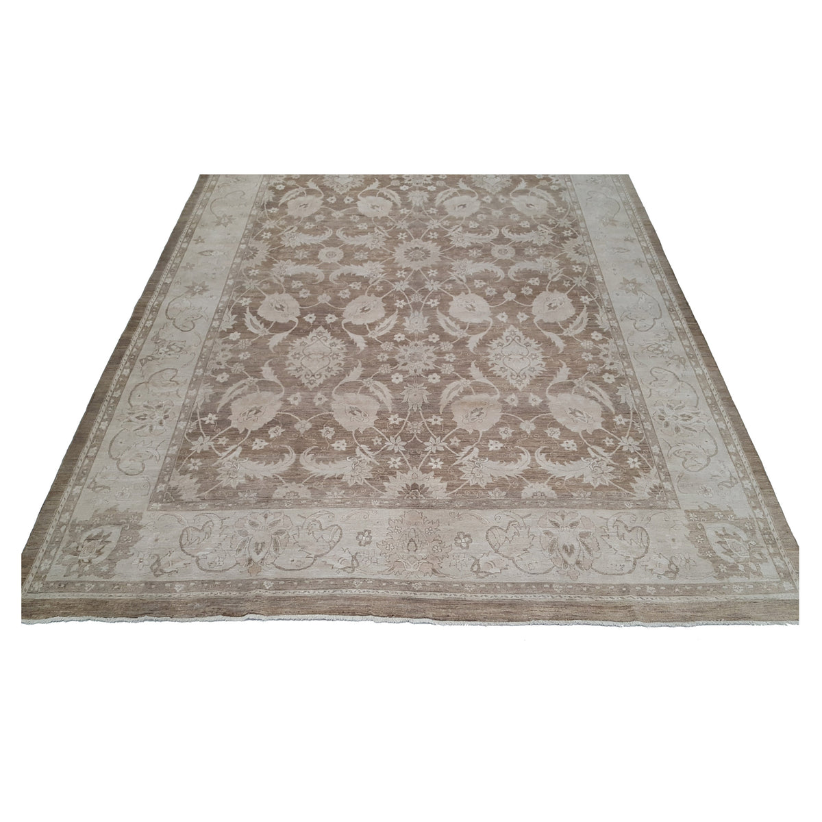 Pacific Ziegler 40055 Brown Gold Transitional Hand Knotted Rug