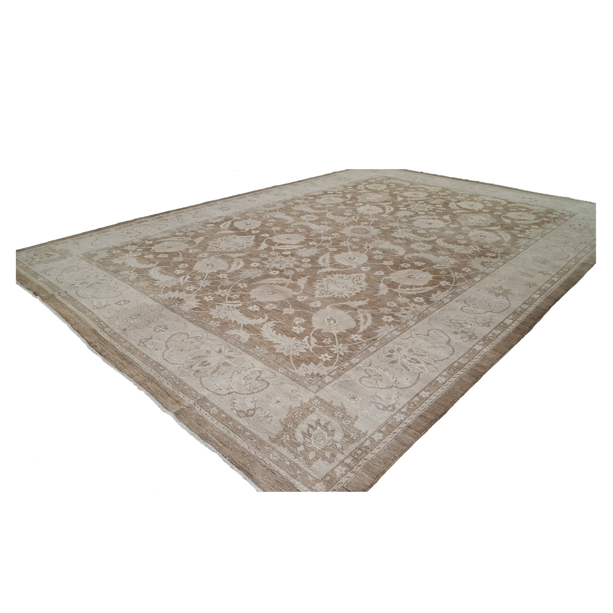 Pacific Ziegler 40055 Brown Gold Transitional Hand Knotted Rug