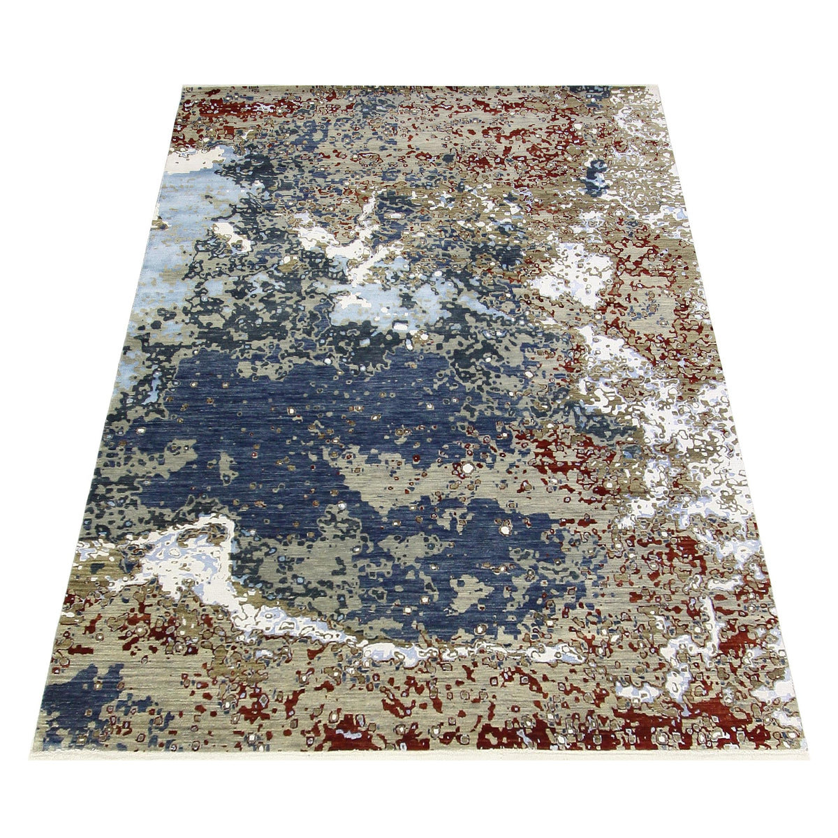 Pacific Galaxy 40057 Grey Blue Modern Hand Knotted Rug
