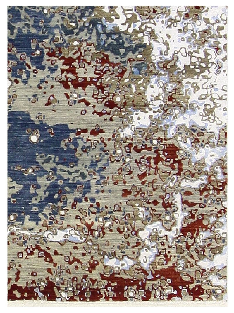 Pacific Galaxy 40057 Grey Blue Modern Hand Knotted Rug