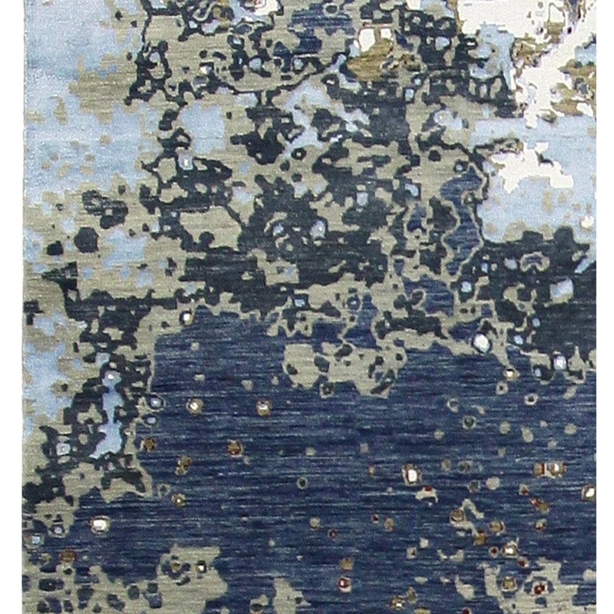 Pacific Galaxy 40057 Grey Blue Modern Hand Knotted Rug