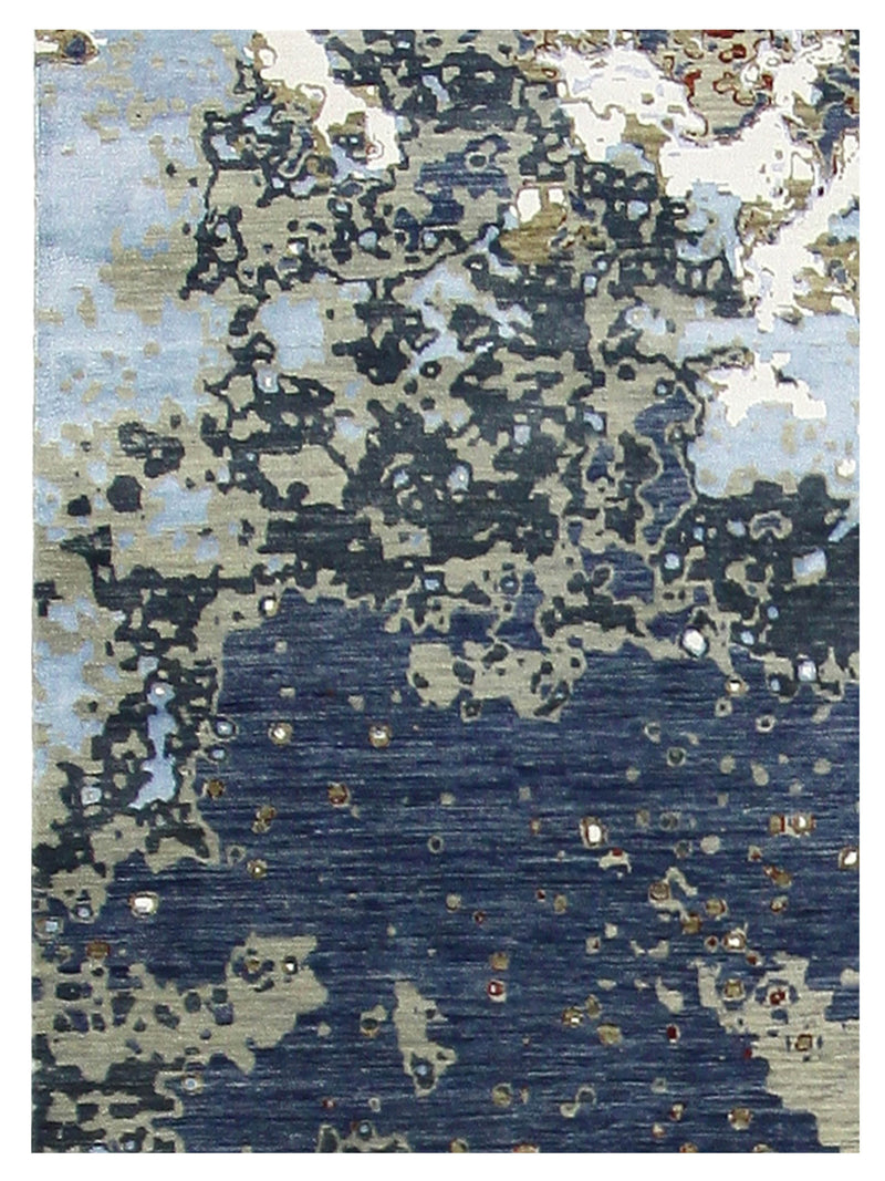Pacific Galaxy 40057 Grey Blue Modern Hand Knotted Rug