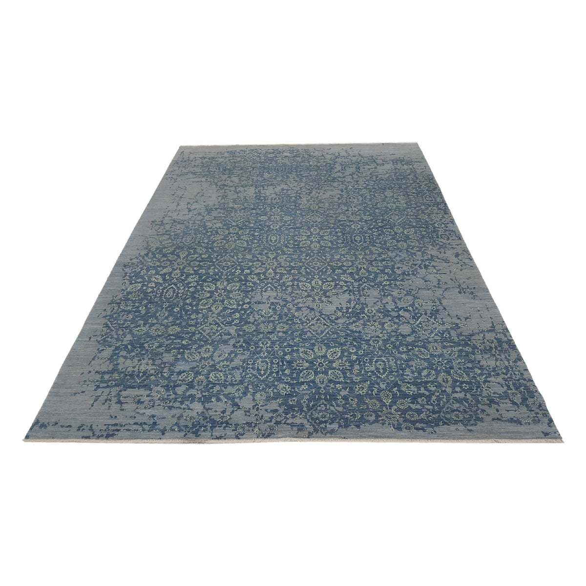 Pacific Erase 40061 Grey Blue Modern Hand Knotted Rug