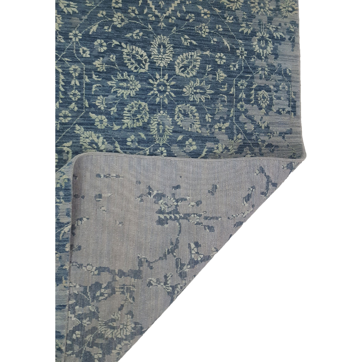 Pacific Erase 40061 Grey Blue Modern Hand Knotted Rug