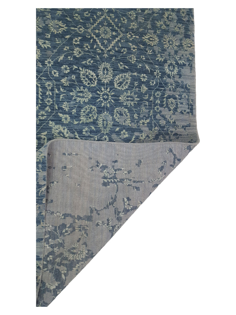 Pacific Erase 40061 Grey Blue Modern Hand Knotted Rug