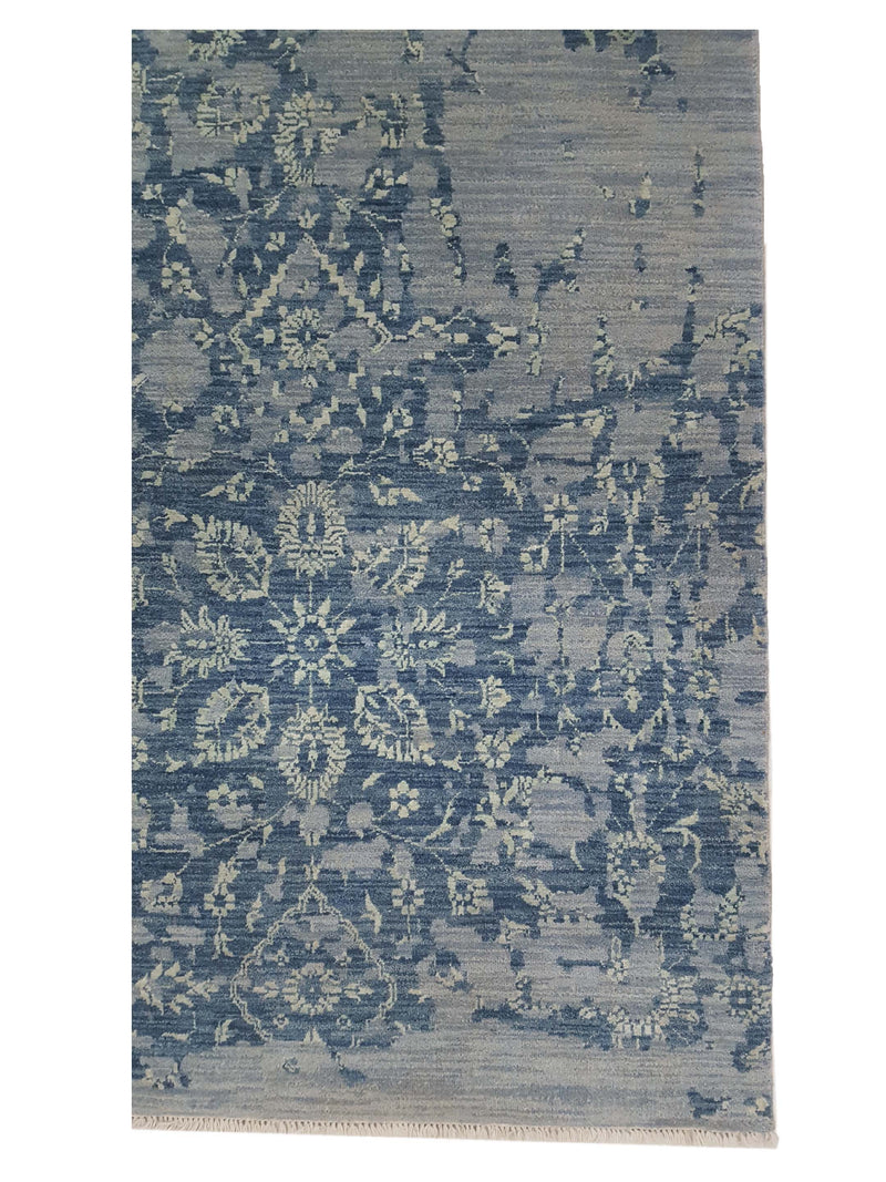 Pacific Erase 40061 Grey Blue Modern Hand Knotted Rug