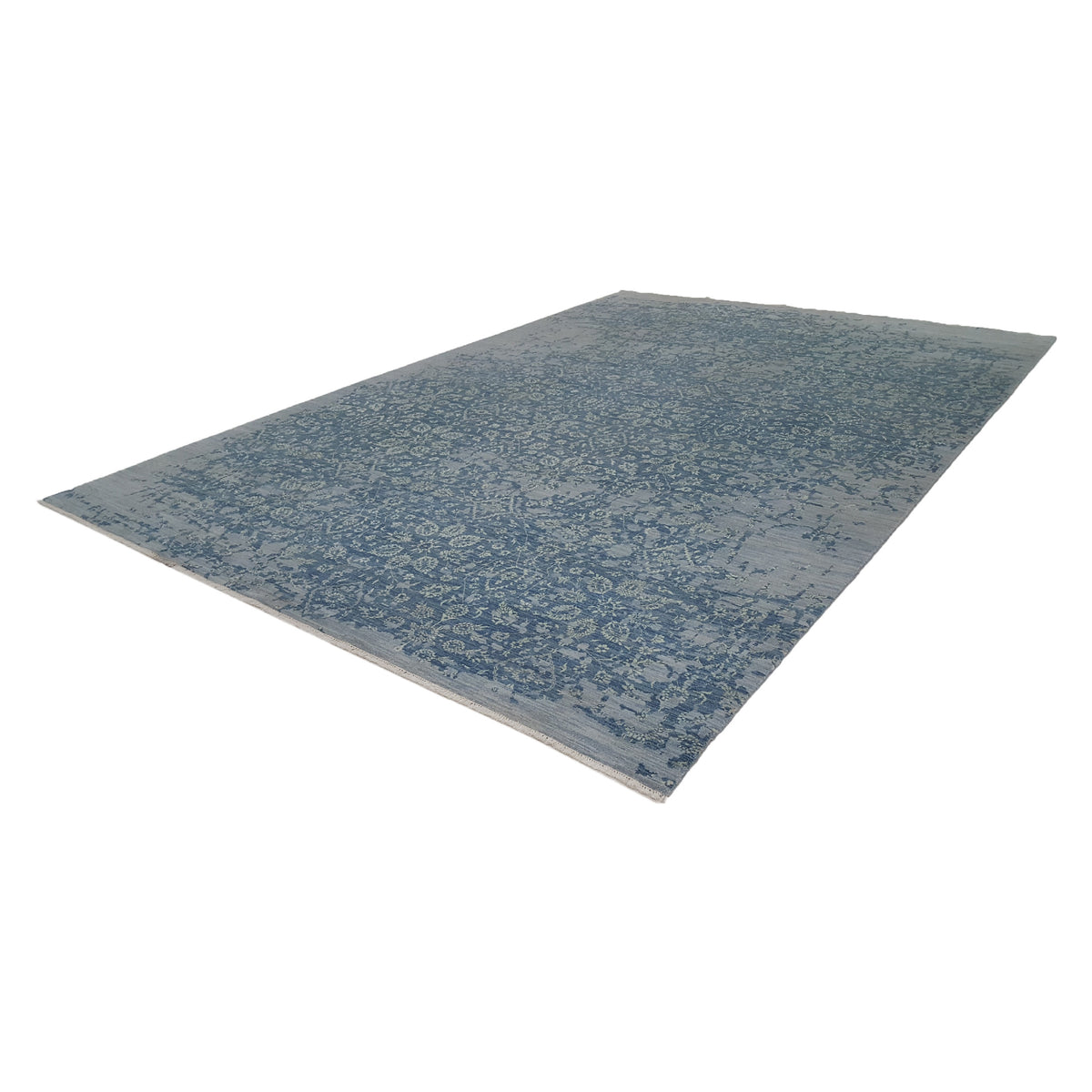 Pacific Erase 40061 Grey Blue Modern Hand Knotted Rug