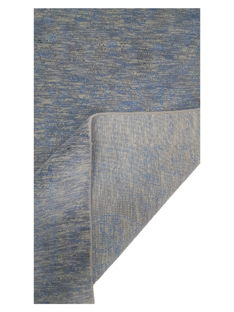 Pacific Jewel 40088 Silver Blue Transitional Hand Knotted Rug