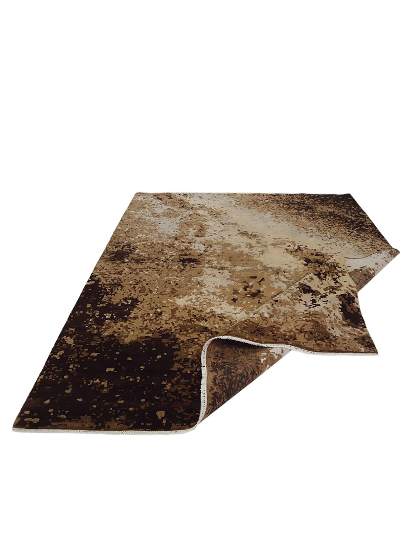 Pacific Galaxy GLY-BGBR Beige Brown Modern Hand Knotted Rug