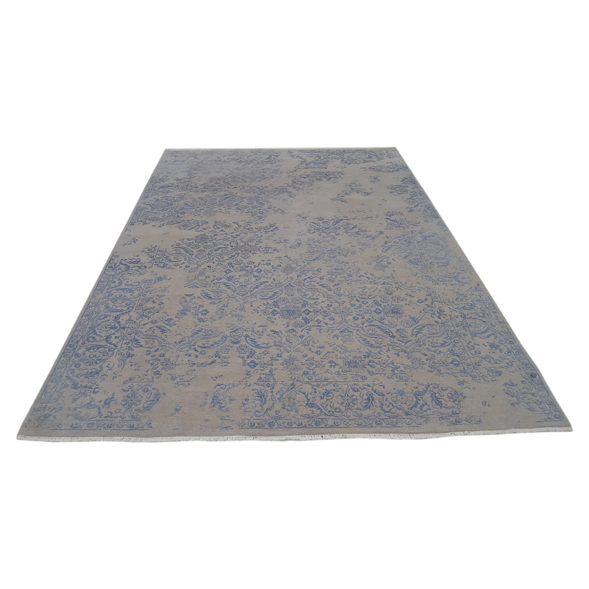 Pacific Erase 40103 Beige Silver Modern Hand Knotted Rug