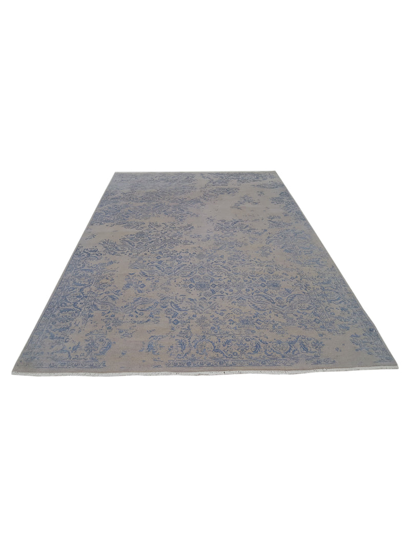 Pacific Erase 40103 Beige Silver Modern Hand Knotted Rug