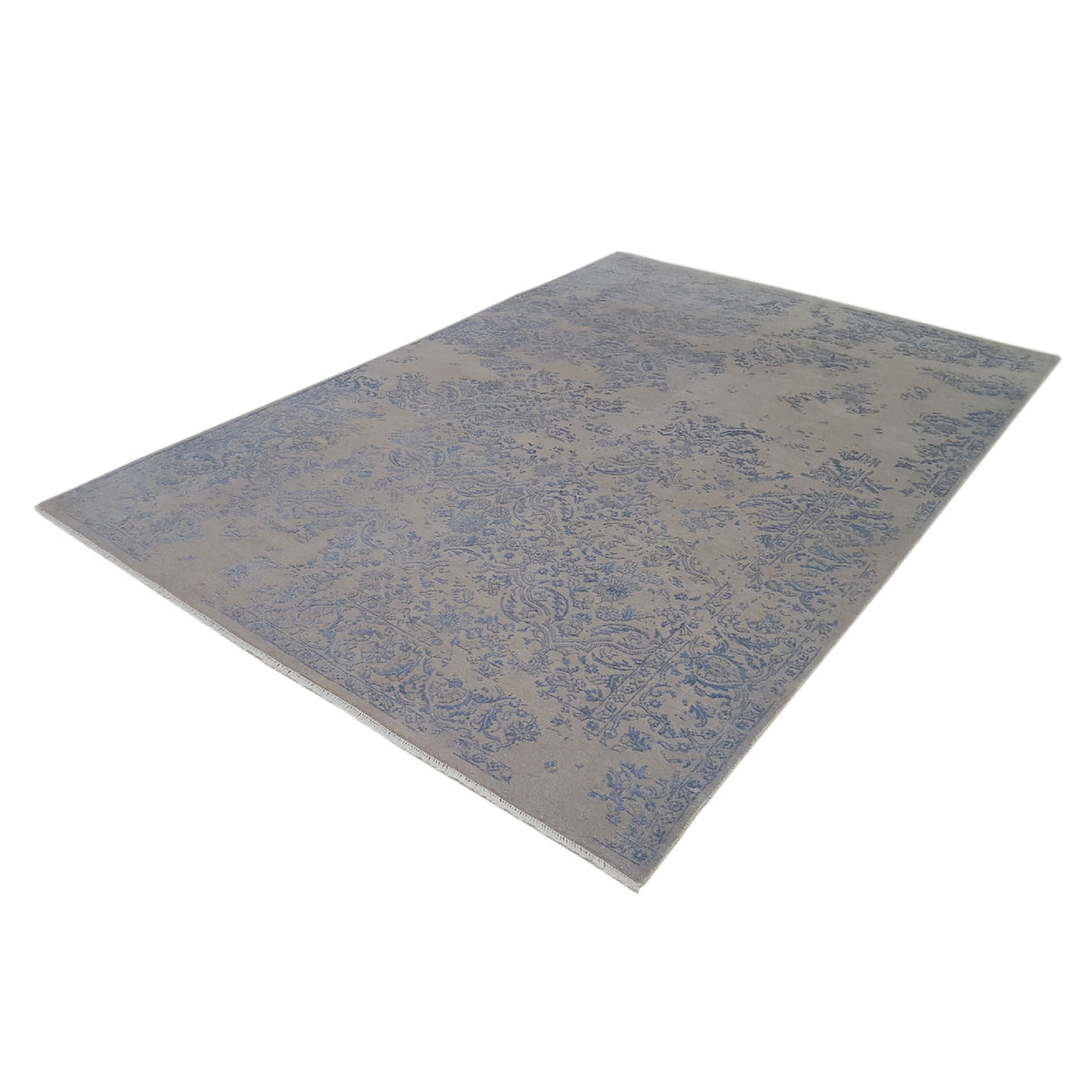 Pacific Erase 40103 Beige Silver Modern Hand Knotted Rug