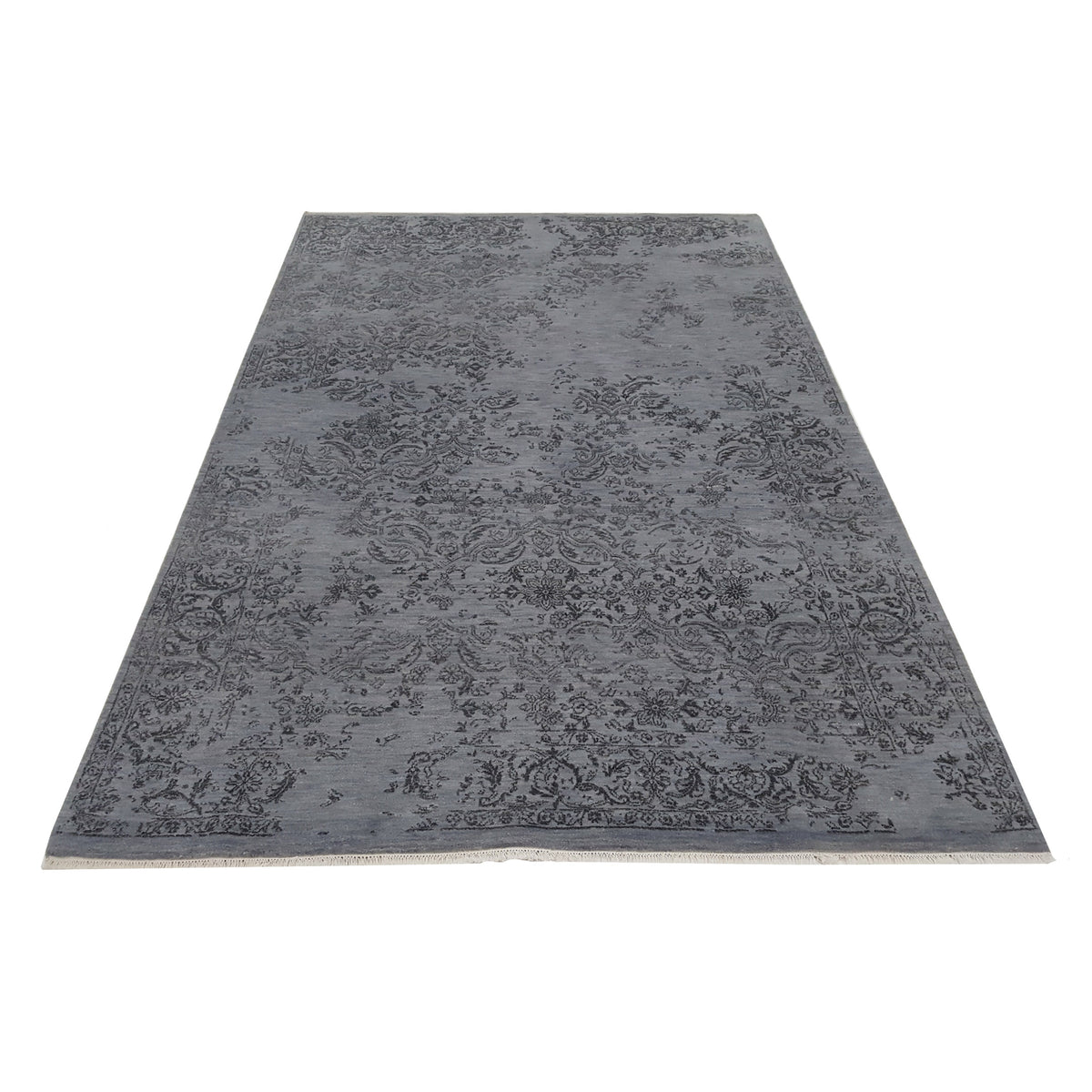 Pacific Erase 40104 Grey Grey Modern Hand Knotted Rug