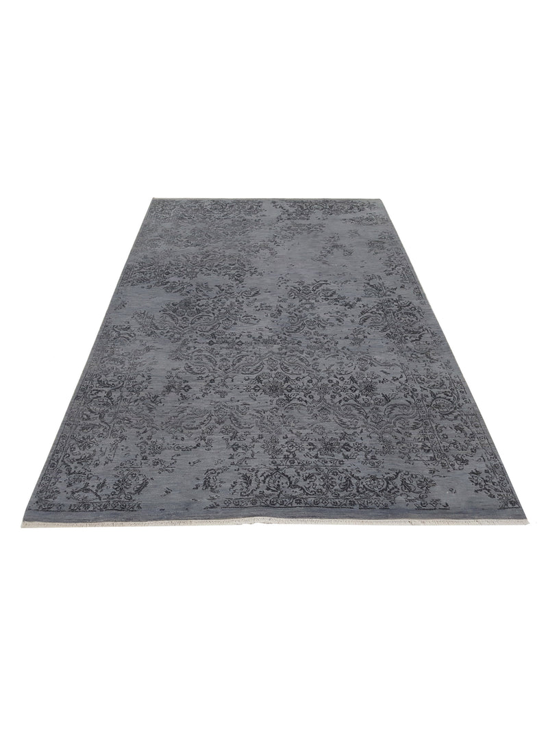 Pacific Erase 40104 Grey Grey Modern Hand Knotted Rug