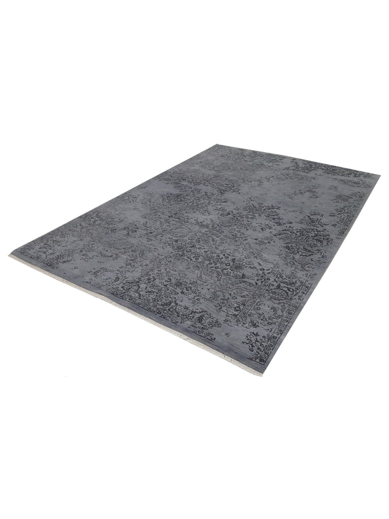 Pacific Erase 40104 Grey Grey Modern Hand Knotted Rug