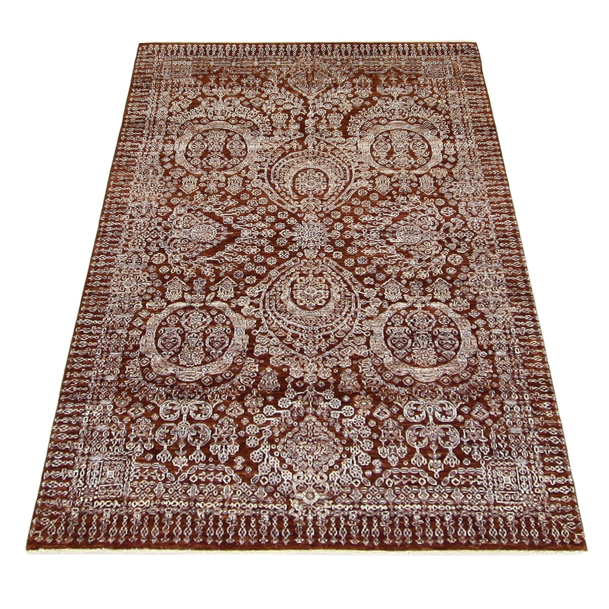 Pacific Jewel 40111 Rust Beige Transitional Hand Knotted Rug