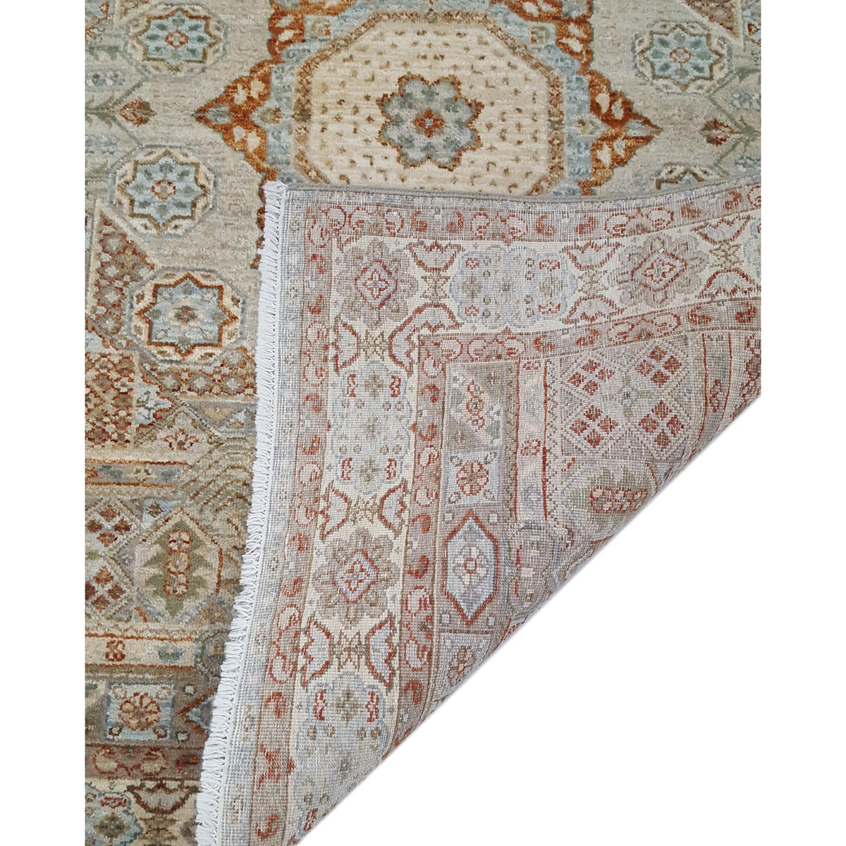 Pacific Mamluk 40116 Beige Rust Traditional Hand Knotted Rug