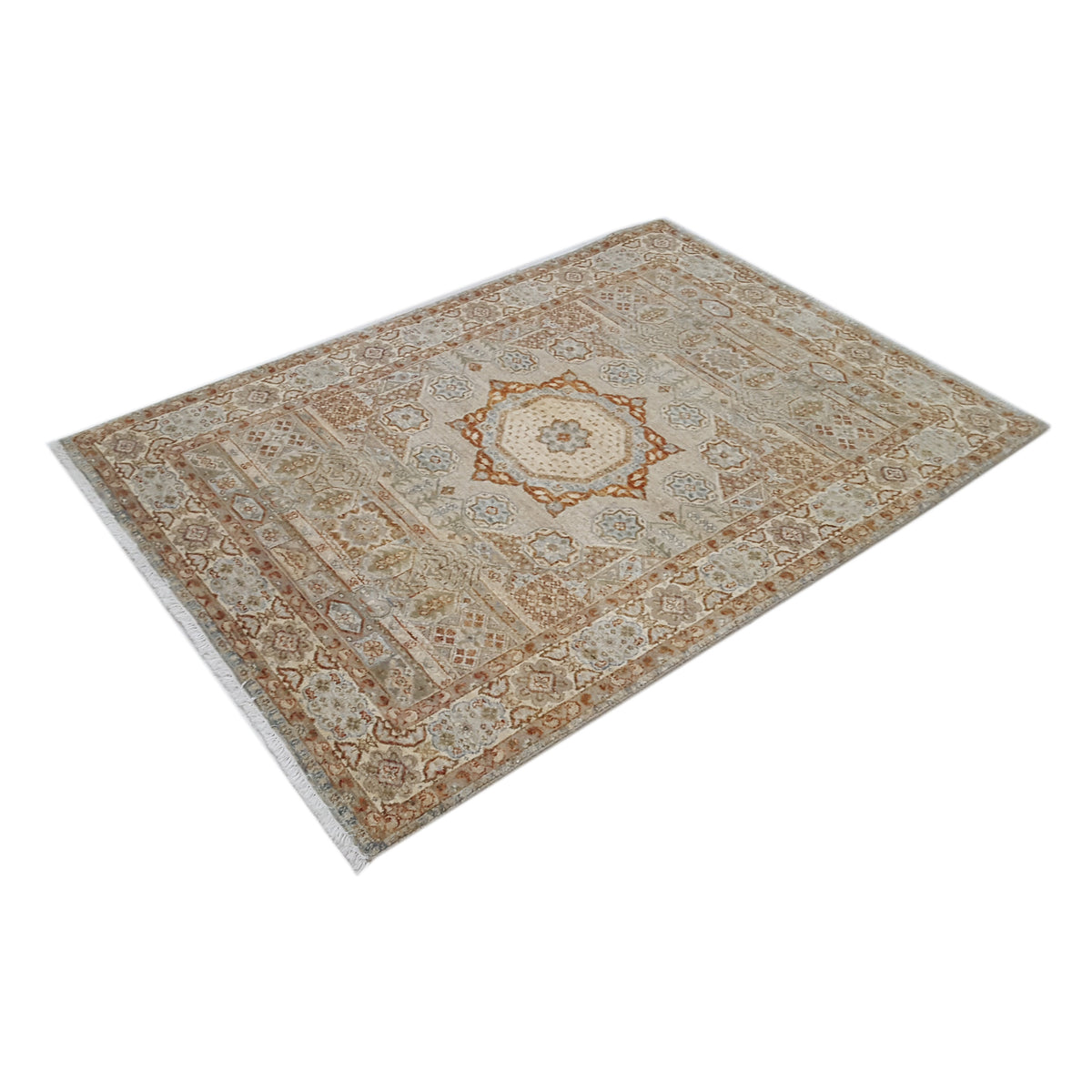 Pacific Mamluk 40116 Beige Rust Traditional Hand Knotted Rug