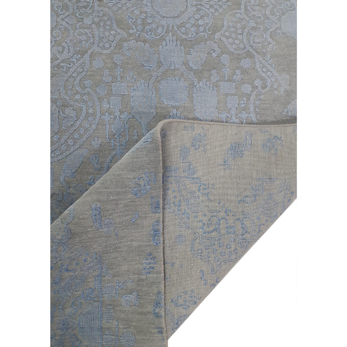 Pacific Erase 40119 Grey Blue Modern Hand Knotted Rug