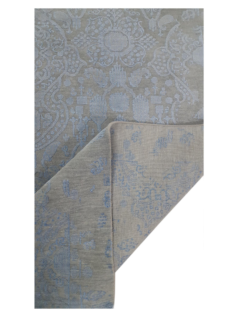 Pacific Erase 40119 Grey Blue Modern Hand Knotted Rug