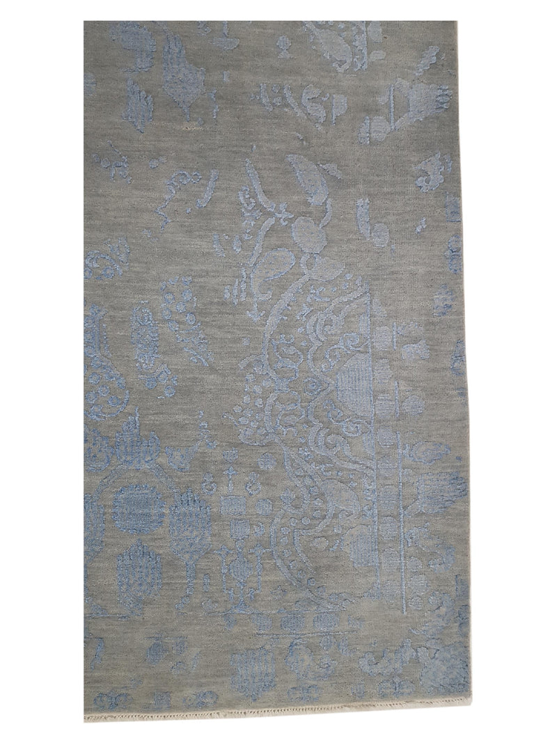 Pacific Erase 40119 Grey Blue Modern Hand Knotted Rug