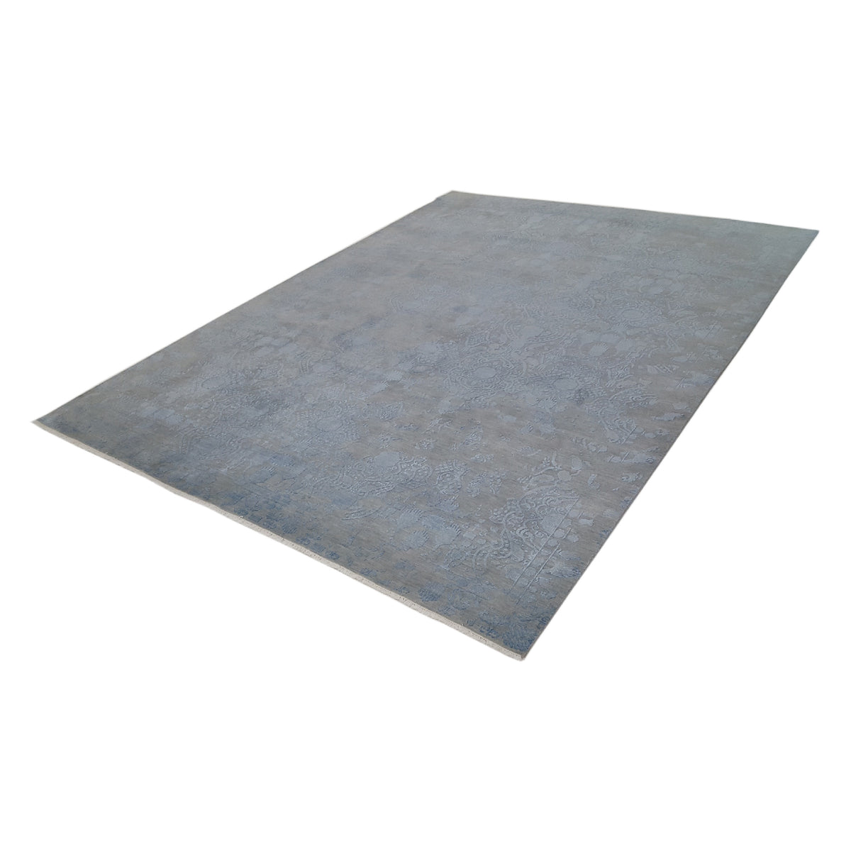Pacific Erase 40119 Grey Blue Modern Hand Knotted Rug