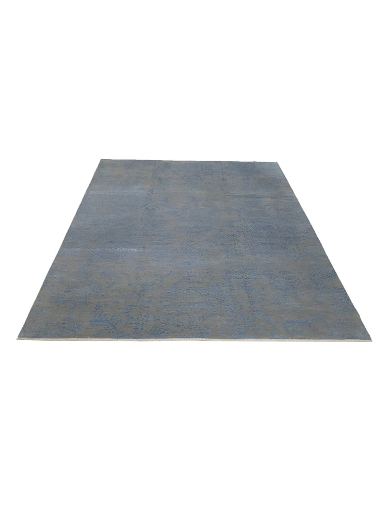 Pacific Erase 40122 Grey Blue Modern Hand Knotted Rug