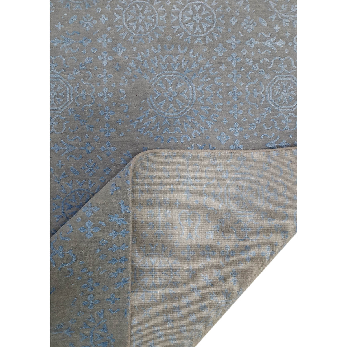 Pacific Erase 40122 Grey Blue Modern Hand Knotted Rug