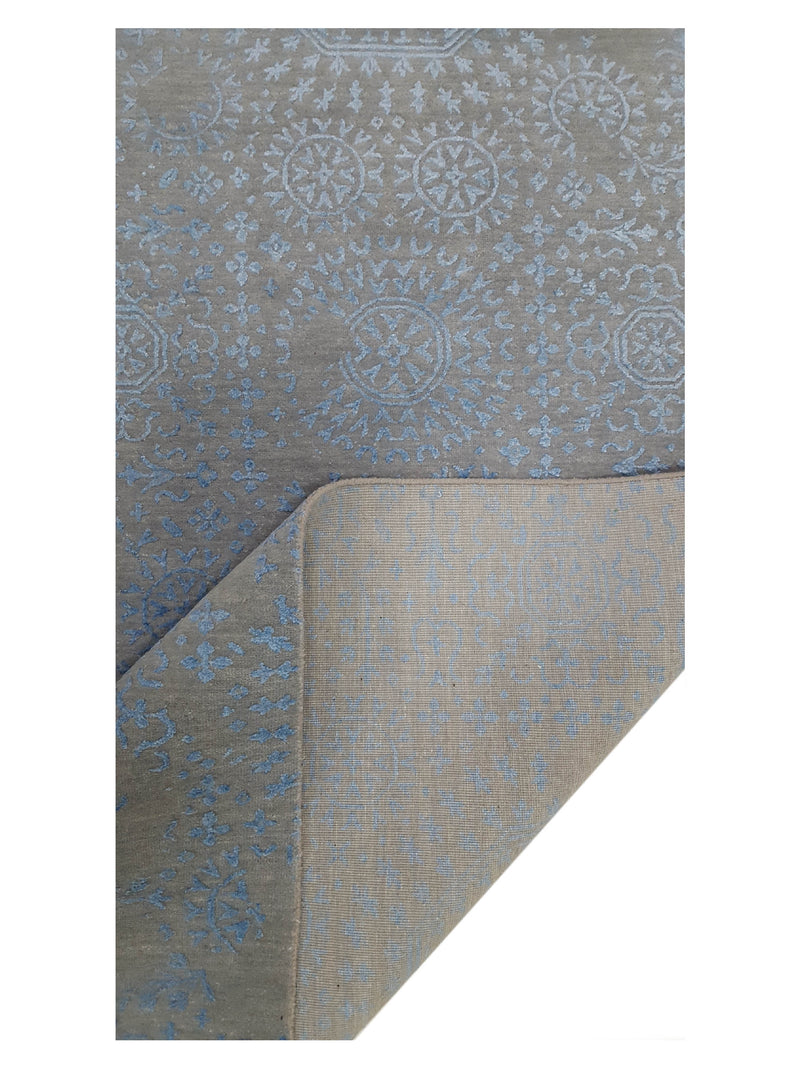 Pacific Erase 40122 Grey Blue Modern Hand Knotted Rug