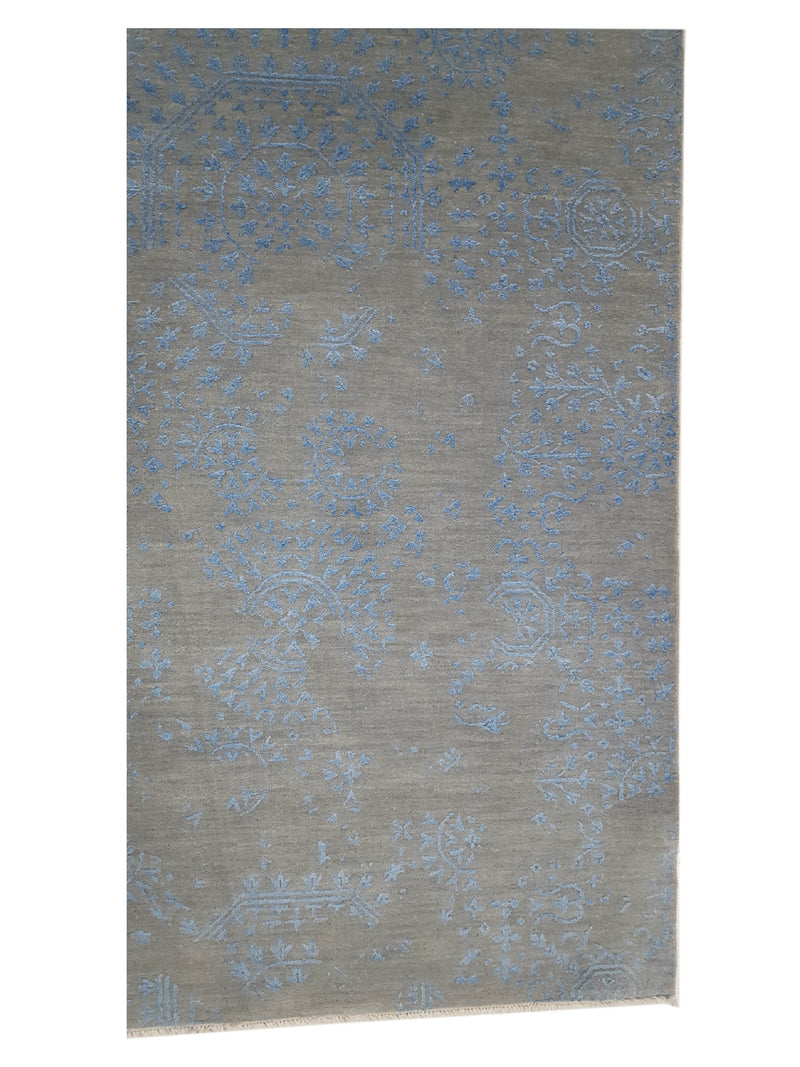 Pacific Erase 40122 Grey Blue Modern Hand Knotted Rug
