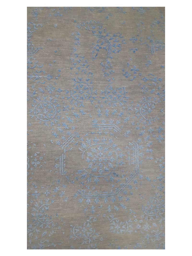 Pacific Erase 40122 Grey Blue Modern Hand Knotted Rug
