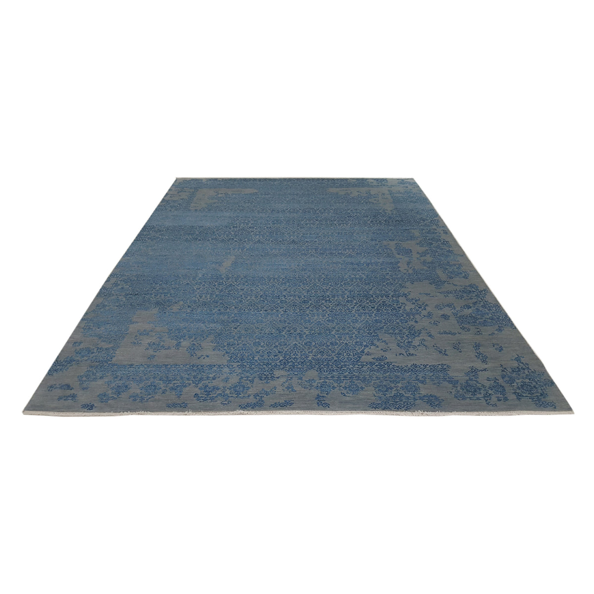Pacific Erase 40213 Grey Blue Modern Hand Knotted Rug