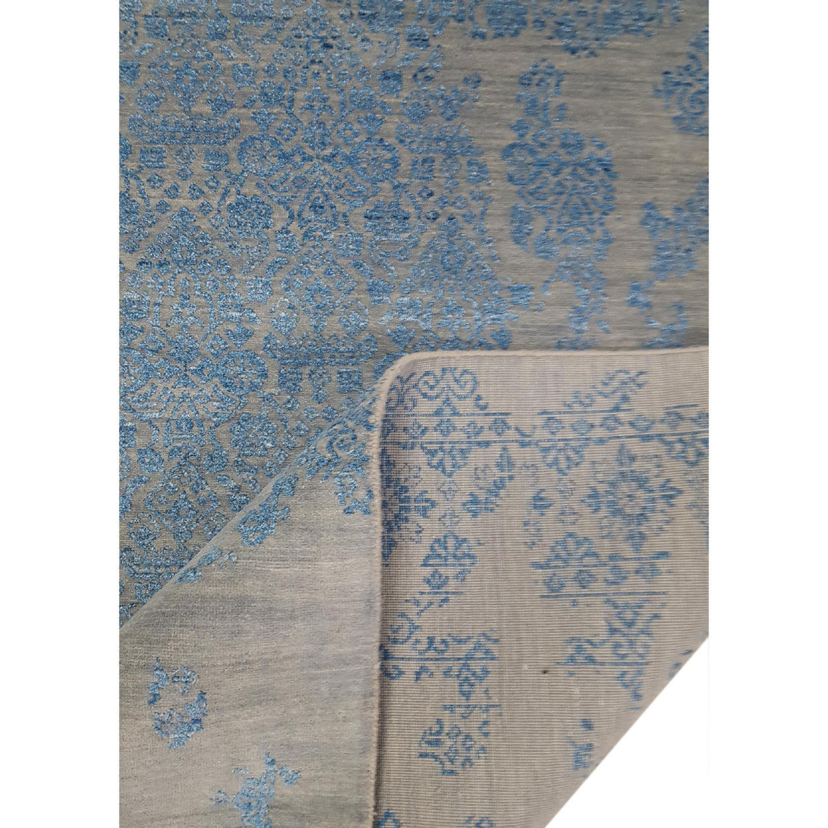 Pacific Erase 40213 Grey Blue Modern Hand Knotted Rug