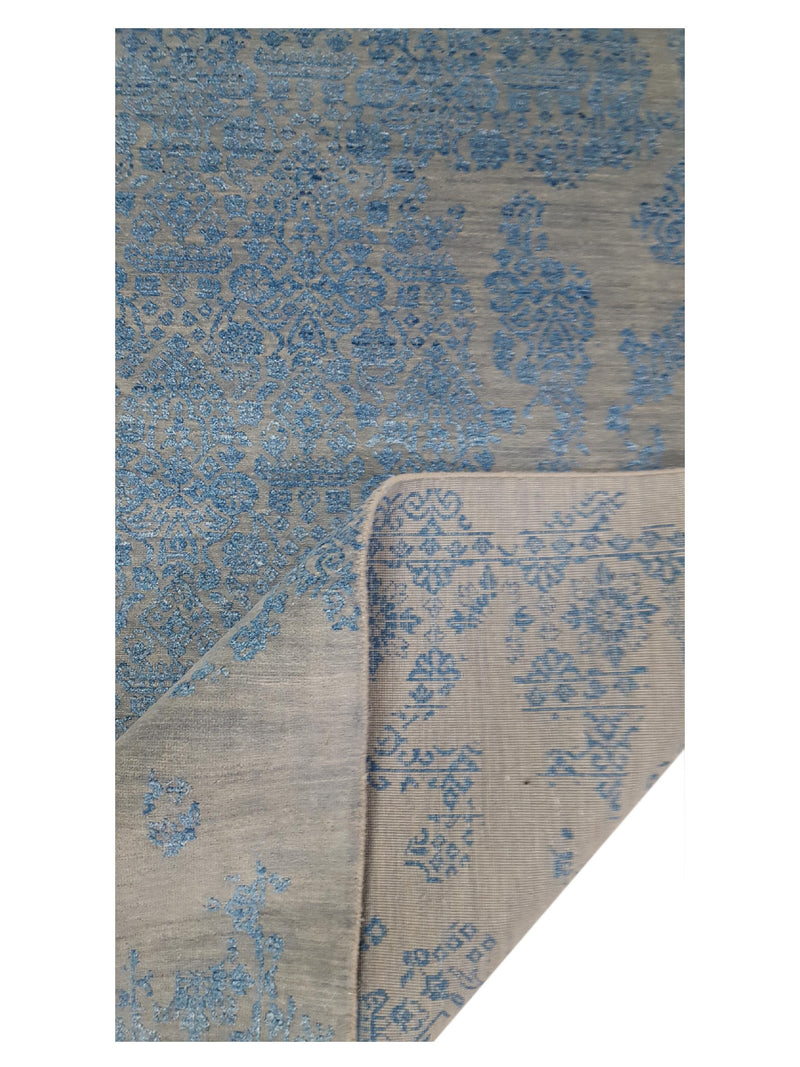 Pacific Erase 40213 Grey Blue Modern Hand Knotted Rug