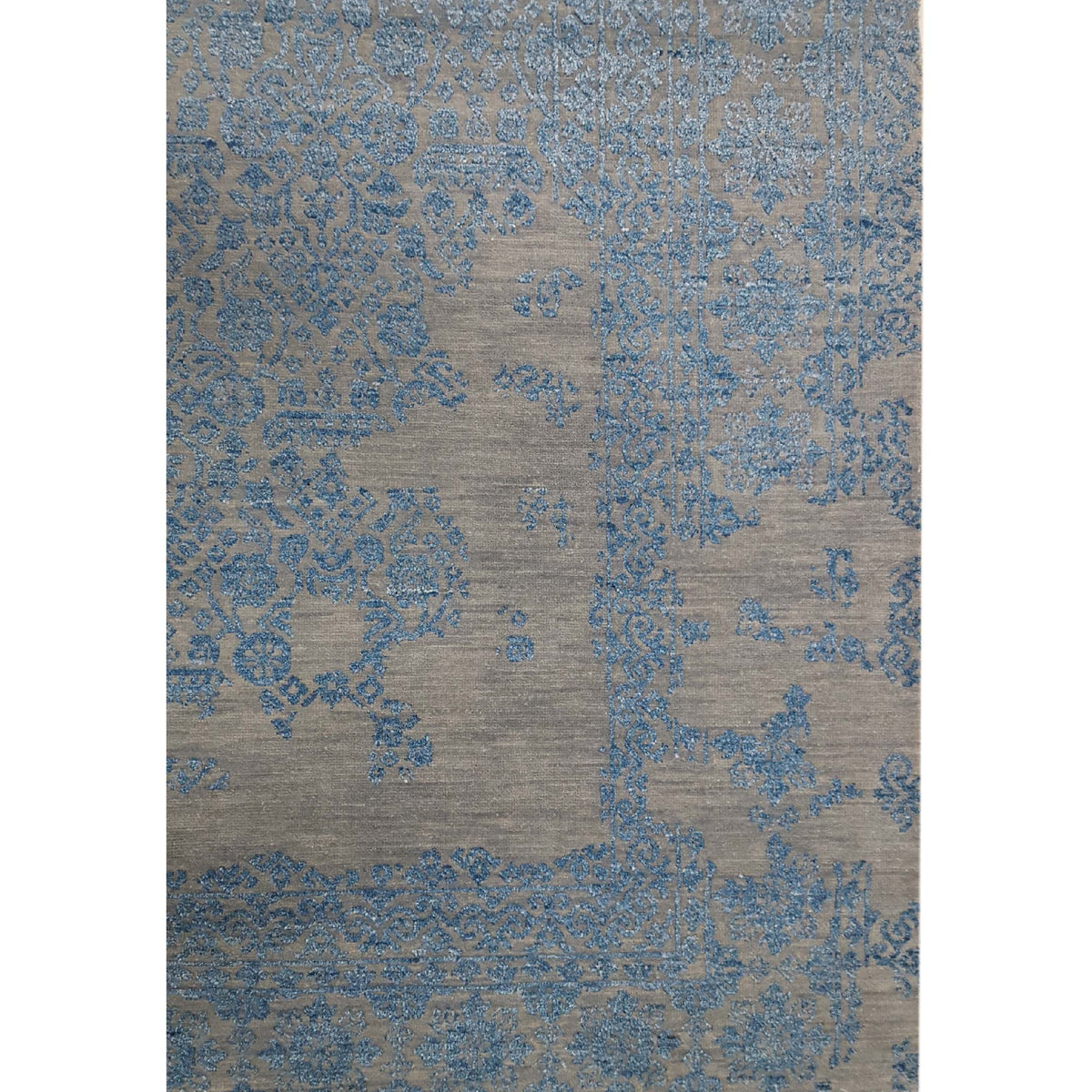 Pacific Erase 40213 Grey Blue Modern Hand Knotted Rug