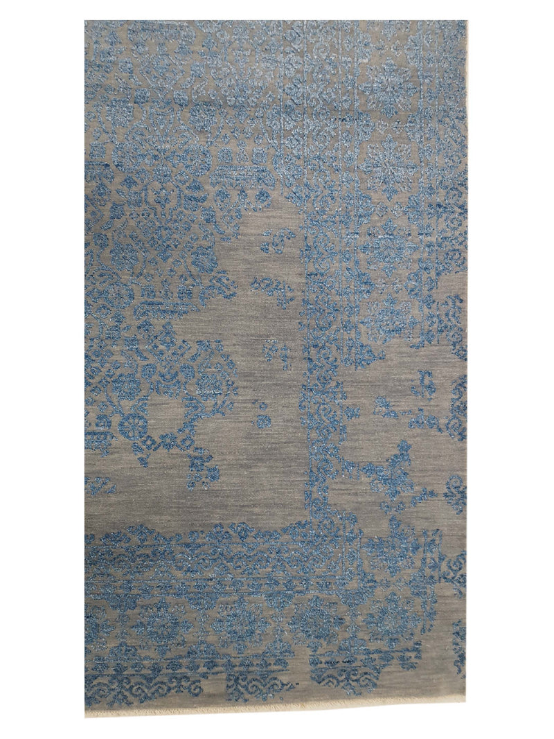 Pacific Erase 40213 Grey Blue Modern Hand Knotted Rug
