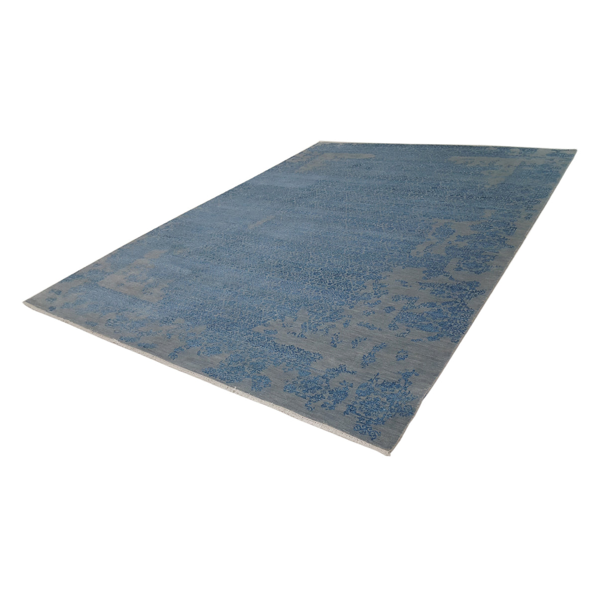 Pacific Erase 40213 Grey Blue Modern Hand Knotted Rug