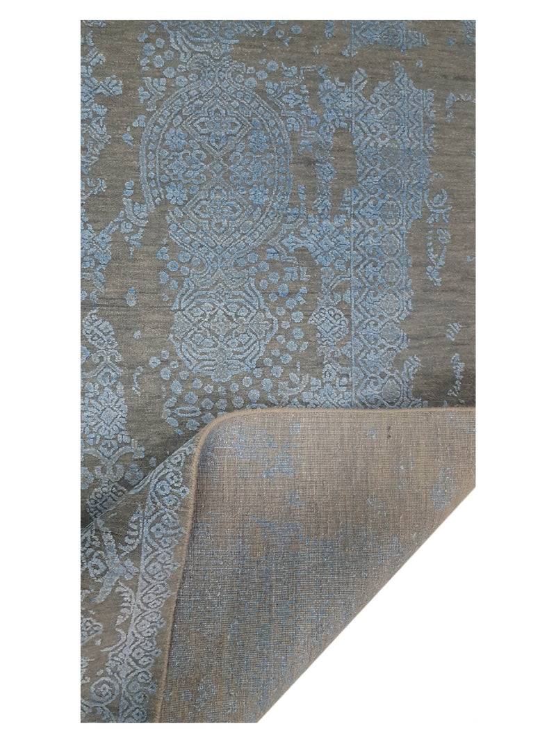 Pacific Erase 40215 Grey Blue Modern Hand Knotted Rug