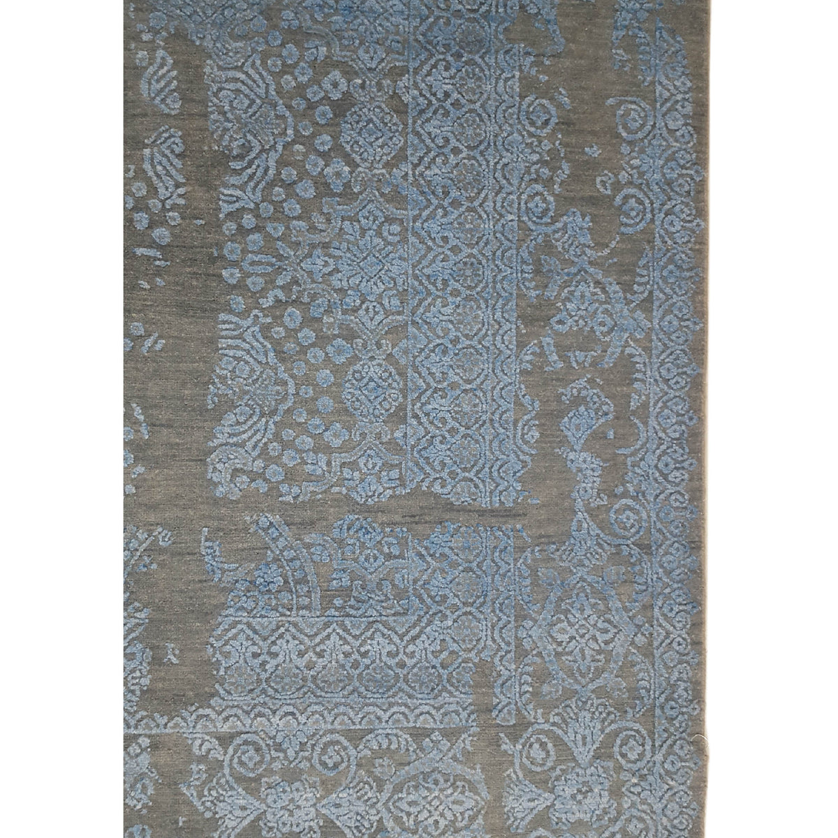 Pacific Erase 40215 Grey Blue Modern Hand Knotted Rug