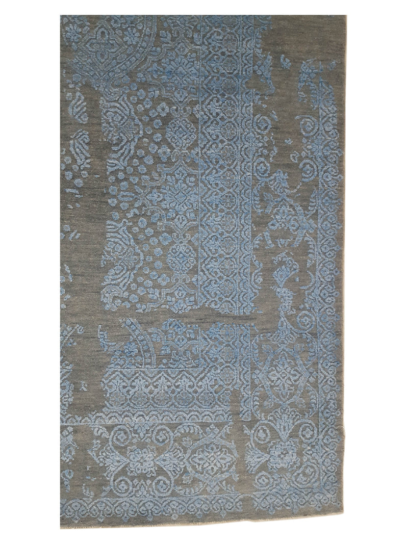 Pacific Erase 40215 Grey Blue Modern Hand Knotted Rug