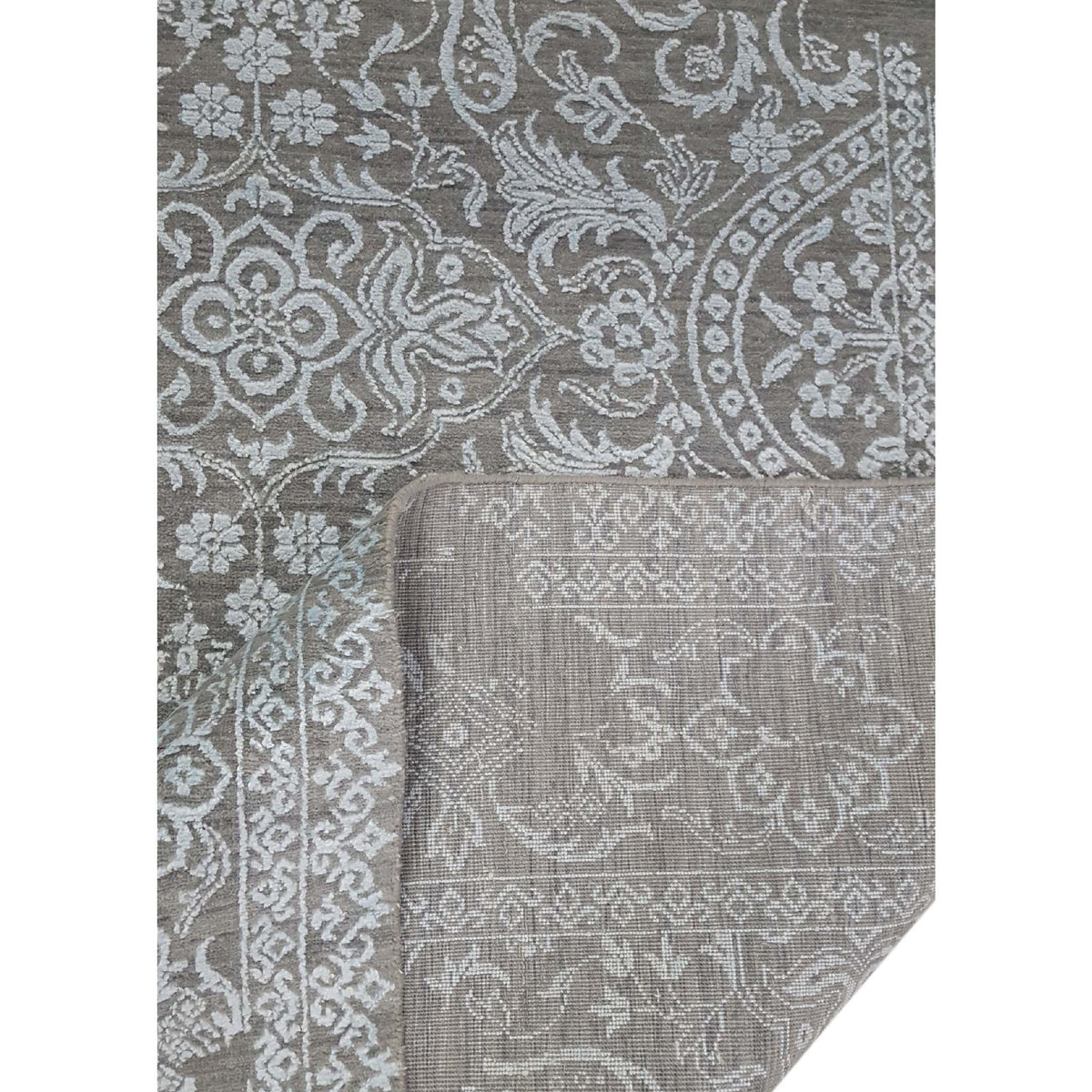 Pacific Erase 40222 Grey Silver Modern Hand Knotted Rug