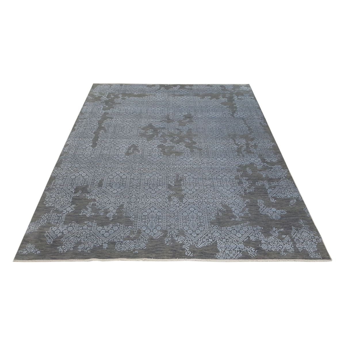 Pacific Erase 40232 Grey Silver Modern Hand Knotted Rug