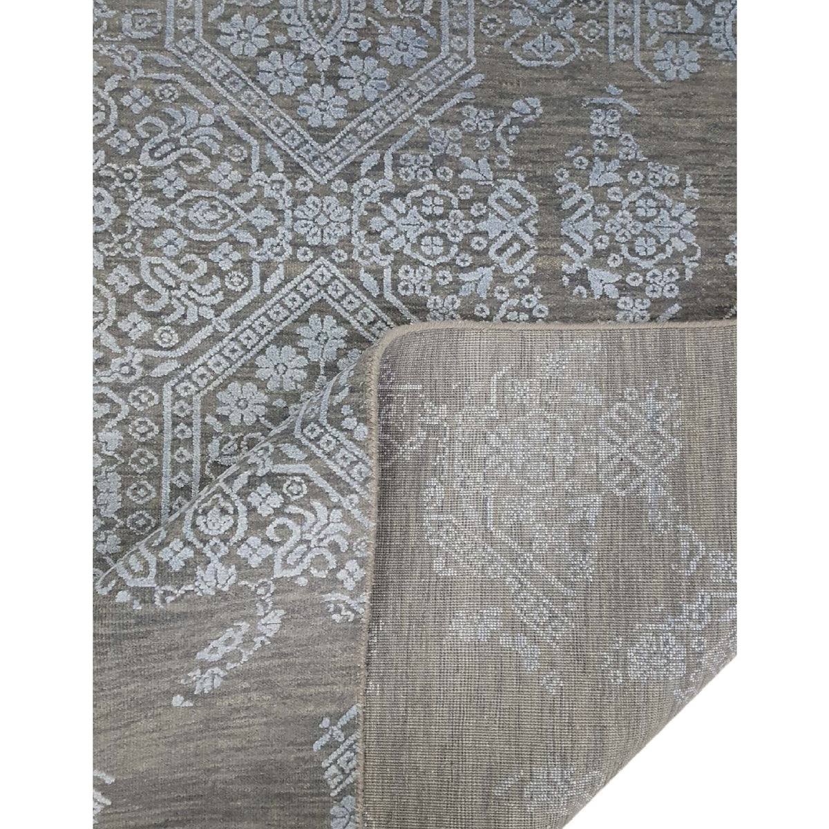 Pacific Erase 40232 Grey Silver Modern Hand Knotted Rug