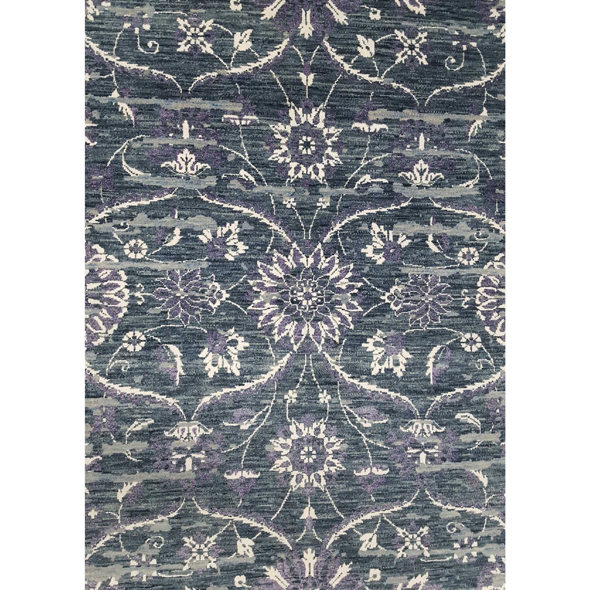 Pacific Erase 40235 Grey Jade Blue Modern Hand Knotted Rug