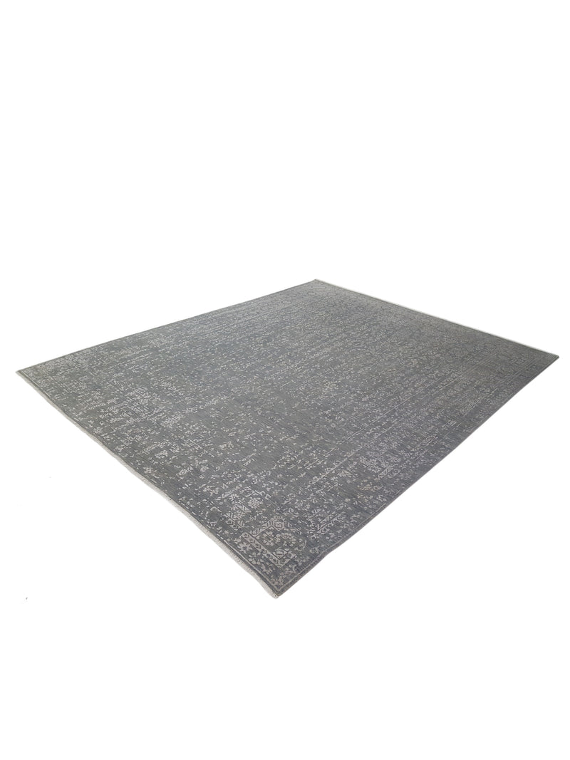 Pacific Erase 40257 Grey Silver Modern Hand Knotted Rug
