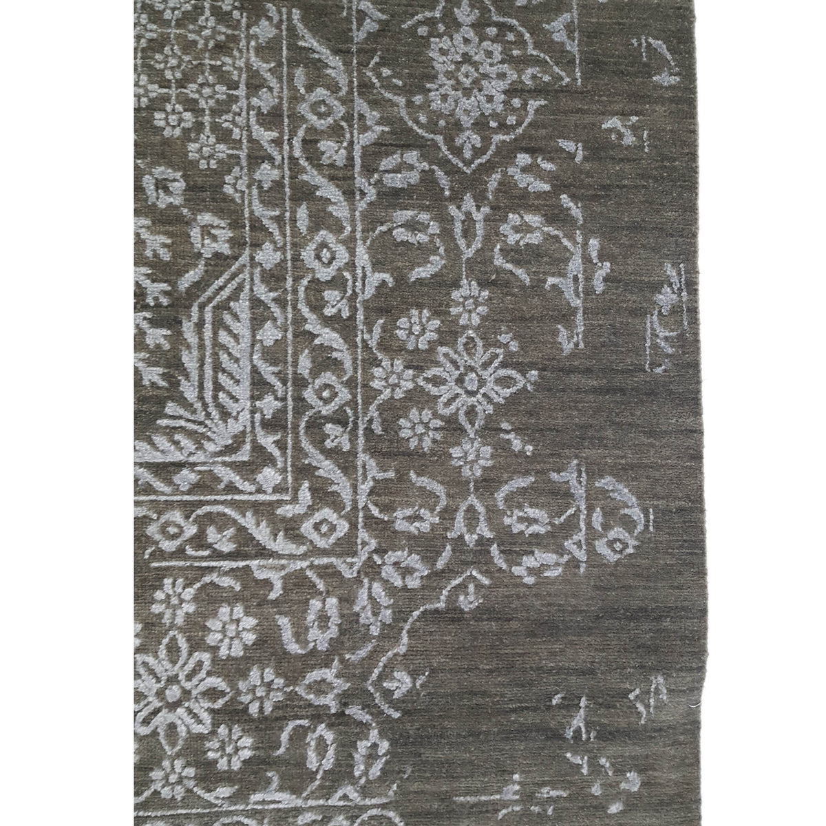 Pacific Erase 40265 Charcoal Silver Modern Hand Knotted Rug